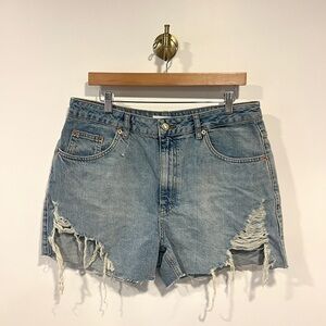 Topshop A-Line Cutoff Denim Shorts
